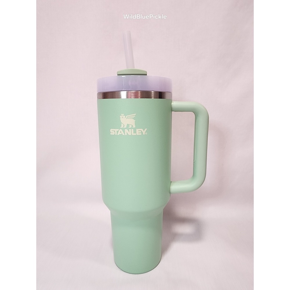 Stanley Quencher H2.0 FlowState 40oz Tumbler Mint Green Lavender Handle